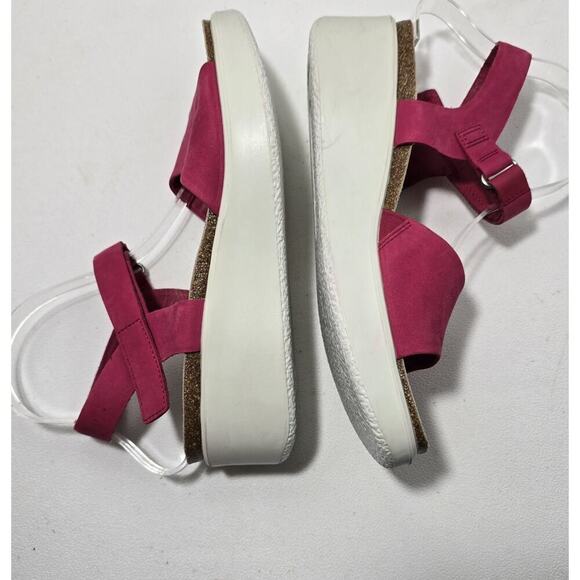 ECCO Flowt Women's Nubuck Flat Sandals Magenta Size EU 41/US 10-10.5 - Picture 5 of 10